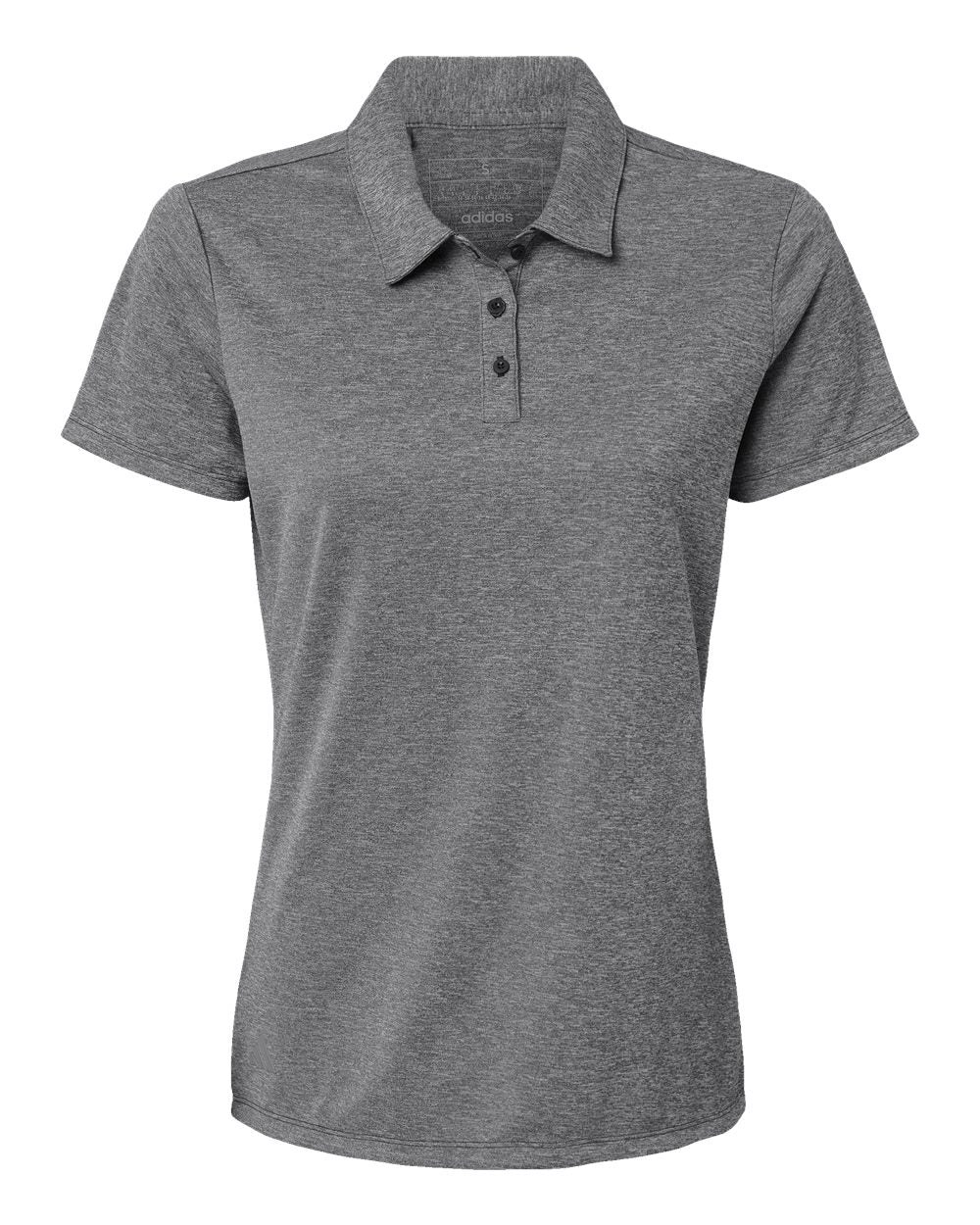 Women's Heathered Polo - Front - B08453502 - Black Melange
