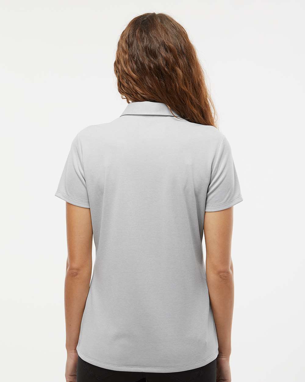 Women's Heathered Polo - OnModelBack - B08453582 - Grey Two Melange