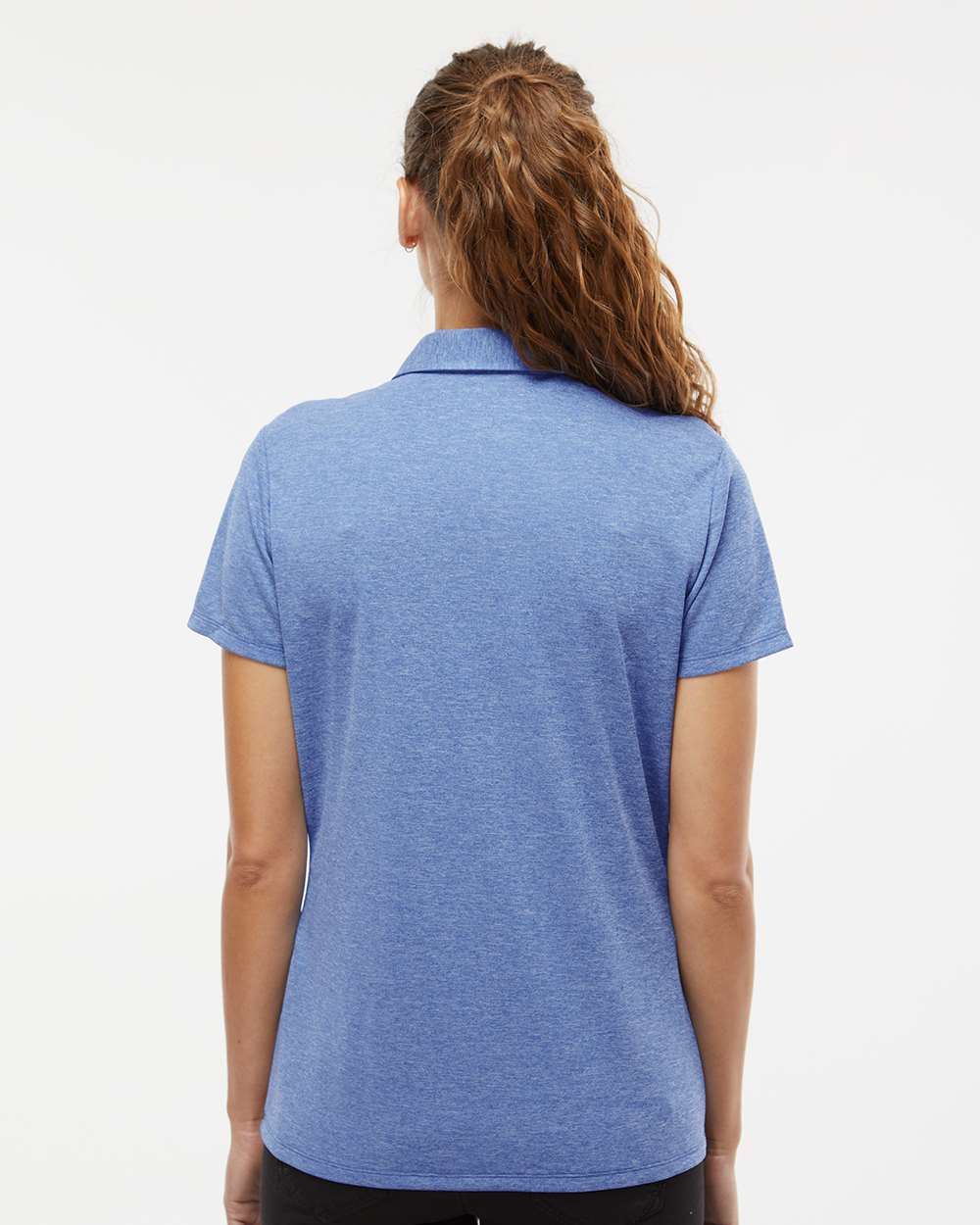 Women's Heathered Polo - OnModelBack - B08453752 - Collegiate Royal Melange