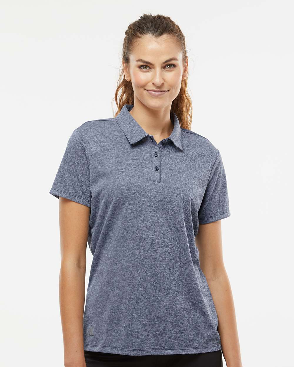 Women's Heathered Polo - OnModelFront - B08453652 - Collegiate Navy Melange
