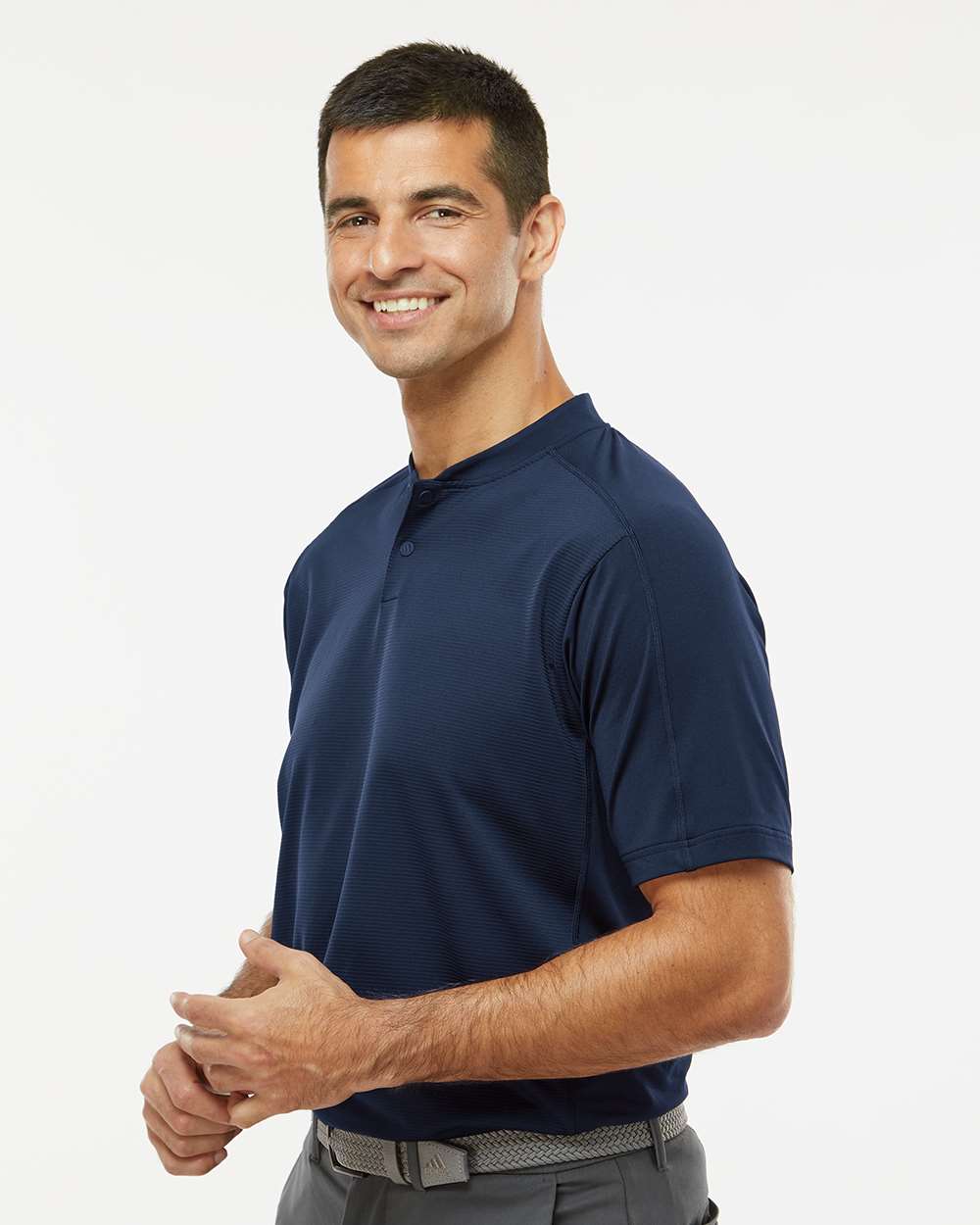 Men's Sport Collar Polo - OnModelSide - B08553653 - Collegiate Navy