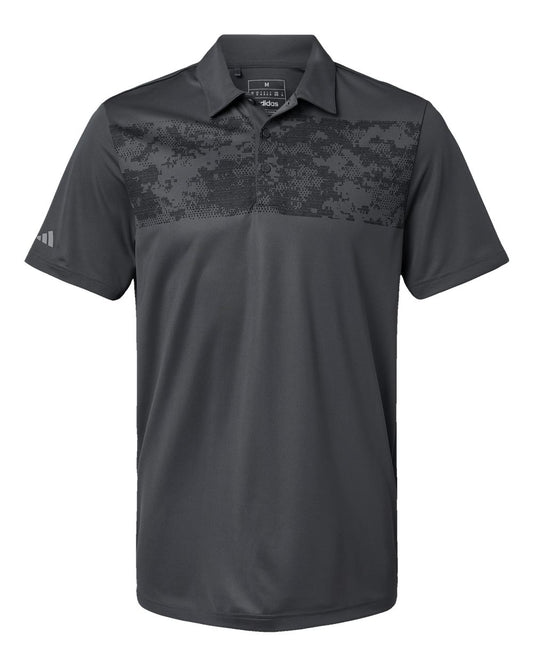 Men's Camo Chest Print Polo - Front - B08653583 - Grey Six