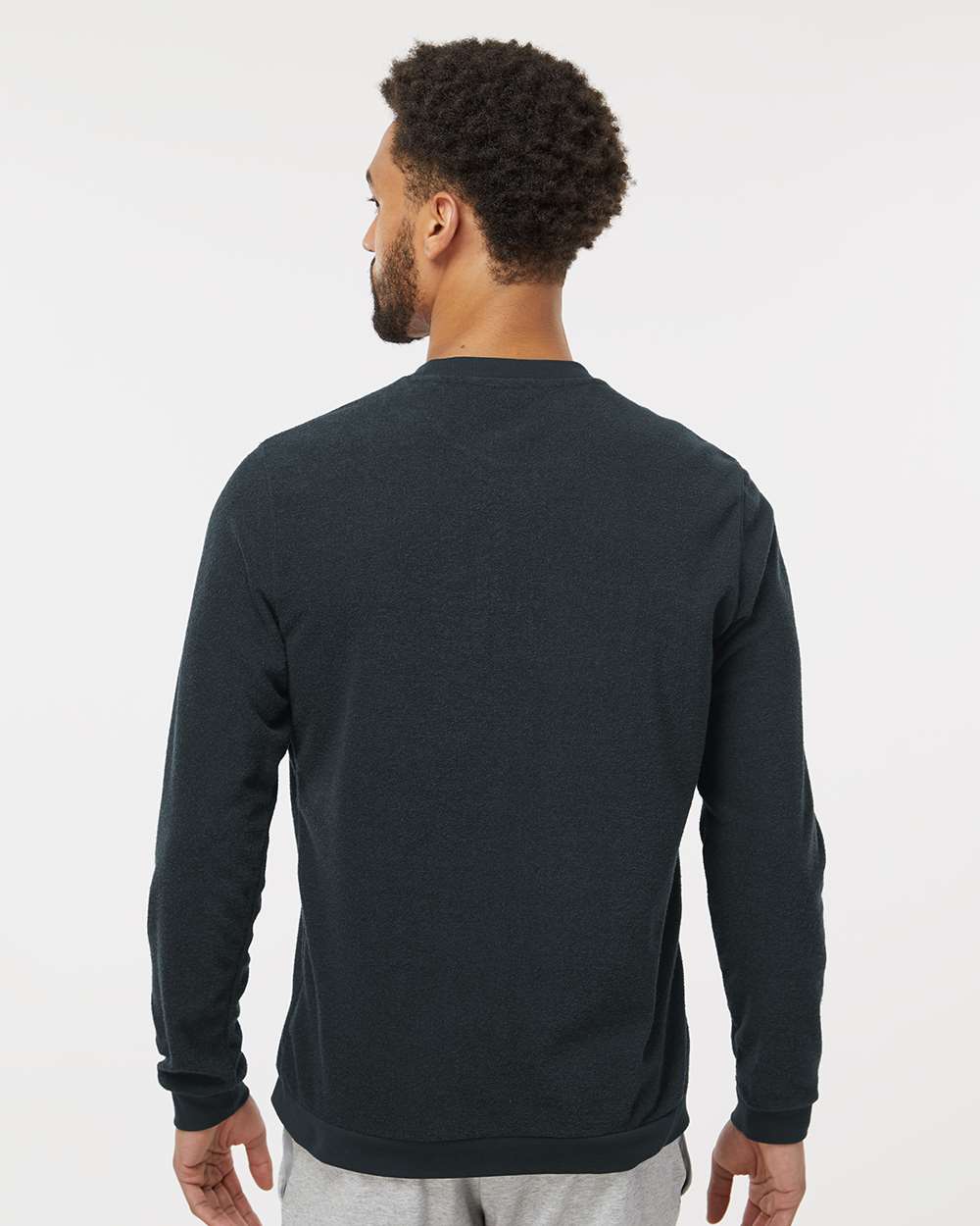 Men's Crewneck Sweatshirt - OnModelBack - B08753502 - Black
