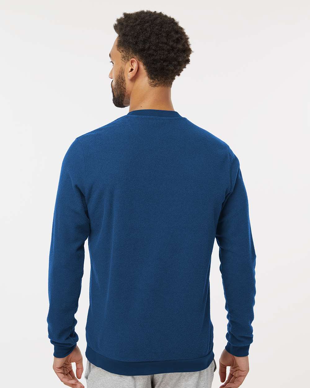 Men's Crewneck Sweatshirt - OnModelBack - B08753652 - Collegiate Navy