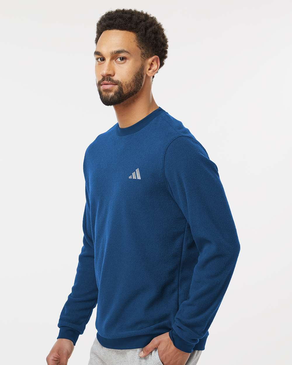 Men's Crewneck Sweatshirt - OnModelSide - B08753652 - Collegiate Navy