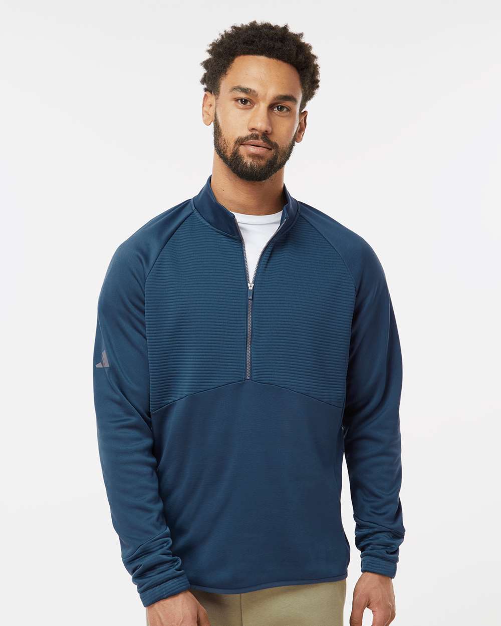 Men's Quarter-Zip Pullover - OnModelFront - B08853653 - Crew Navy