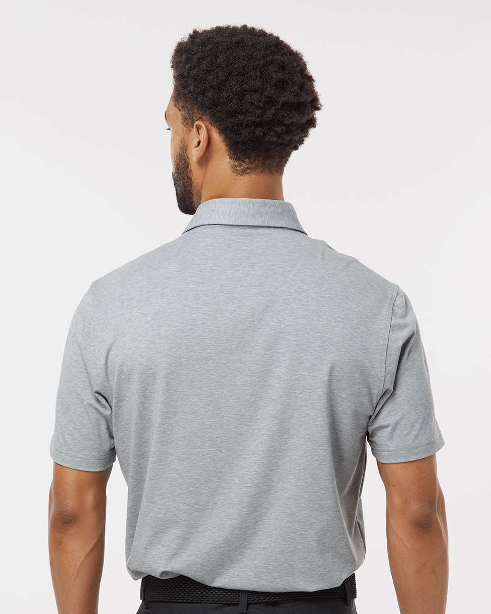 Men's Blend Polo - OnModelBack - B09153352 - Grey Three Melange