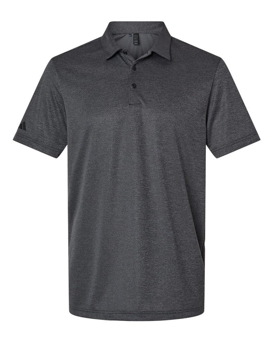 Men's Space Dyed Polo - Front - B55553503 - Black Melange