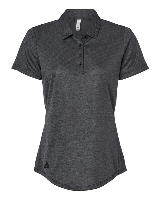 Women's Space Dyed Polo - Front - B55653502 - Black Melange