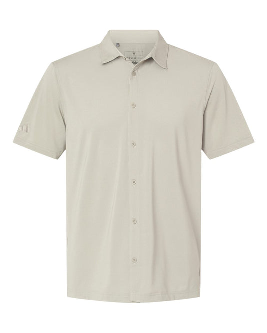 Men's Button Down Short Sleeve Shirt - Front - B55953243 - Alumina