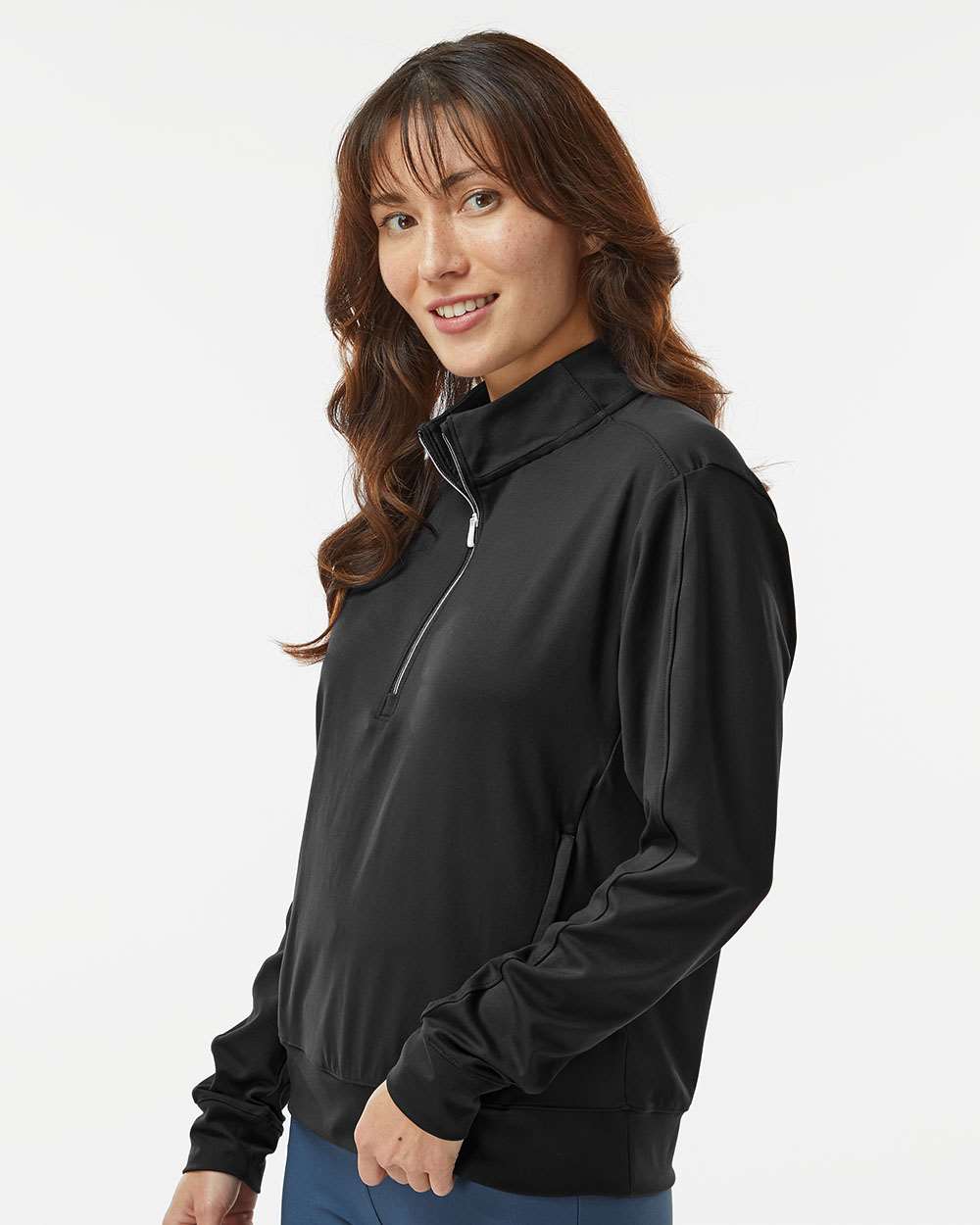 Women's Ultimate365 Quarter-Zip Pullover - OnModelSide - B56353502 - Black