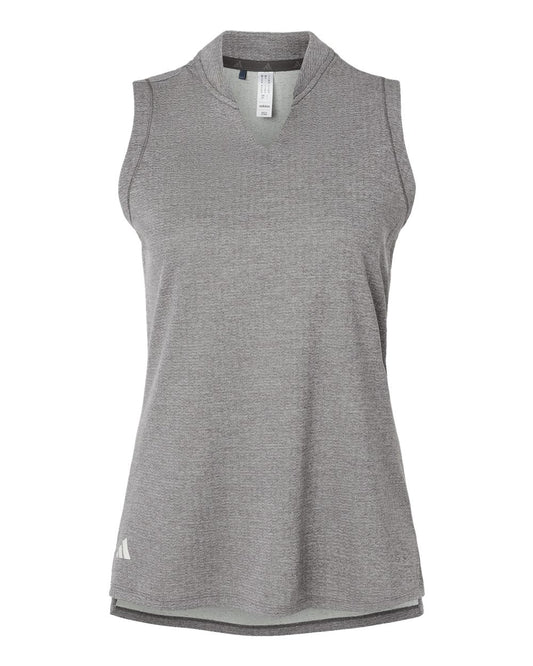 Women's Ultimate365 Textured Sleeveless Shirt - Front - B56453582 - Charcoal