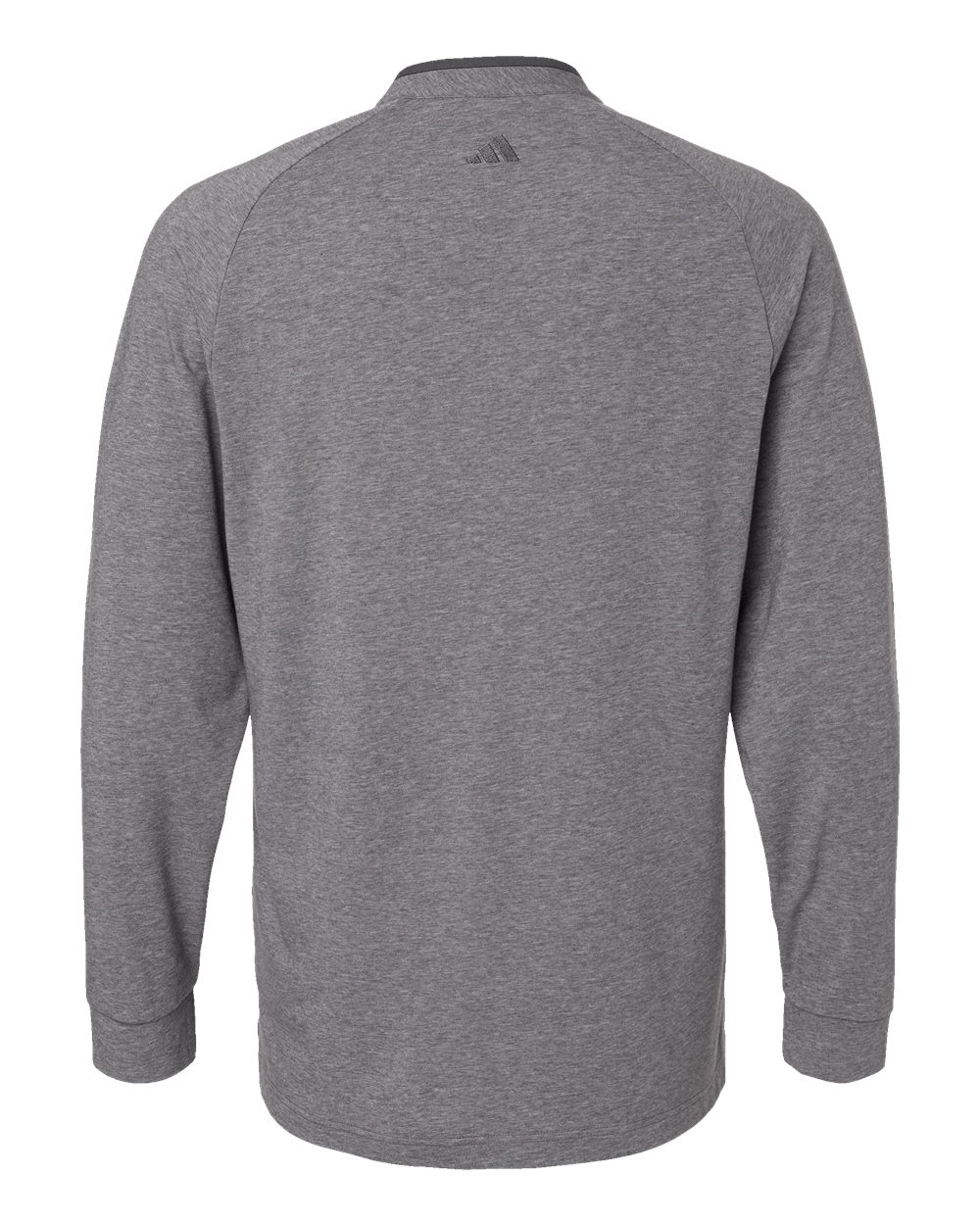Men's Henley Long Sleeve T-Shirt - Back - B09653583 - Grey Five Melange