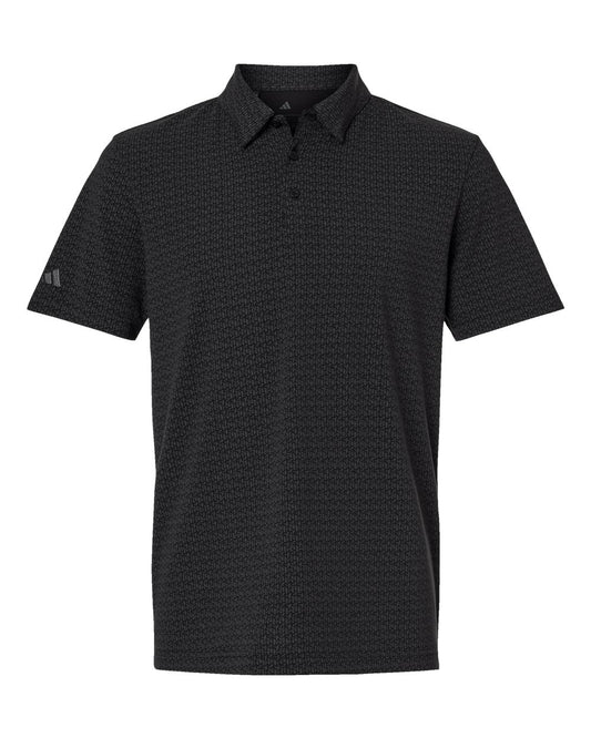 Men's Printed Blend Polo - Front - B10353503 - Black