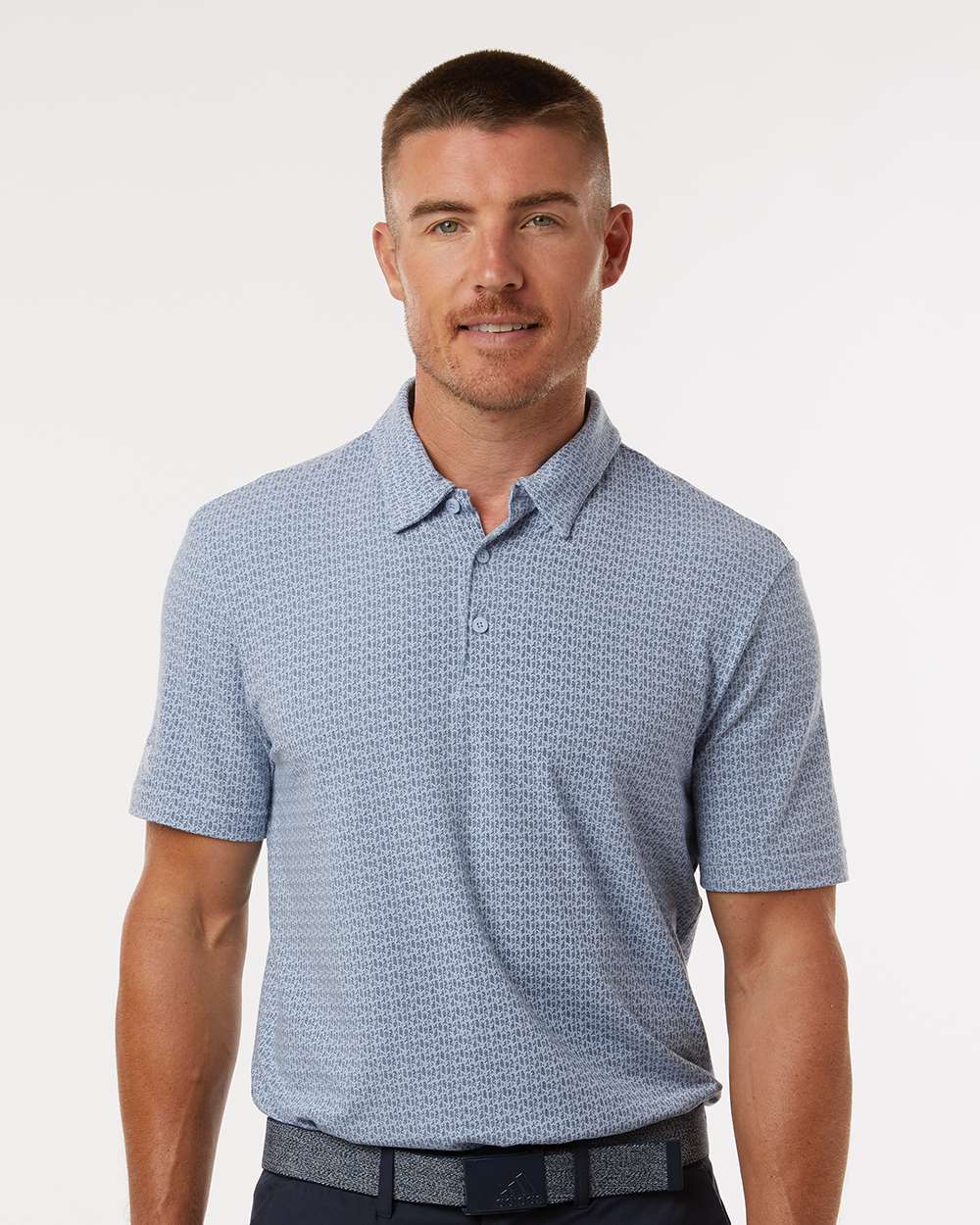 Men's Printed Blend Polo - OnModelFront - B10353253 - Blue Dawn Melange