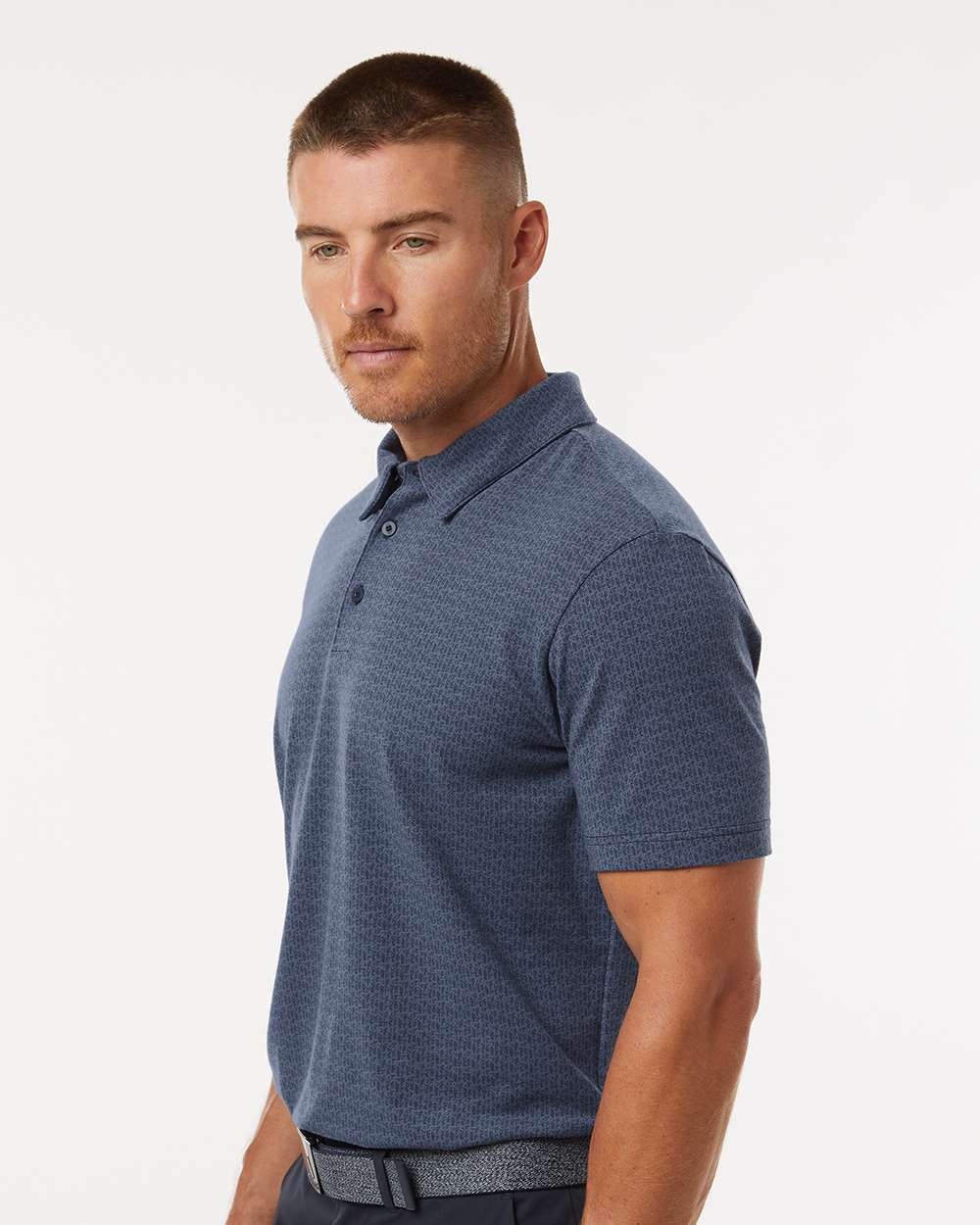 Men's Printed Blend Polo - OnModelSide - B10353103 - Preloved Ink