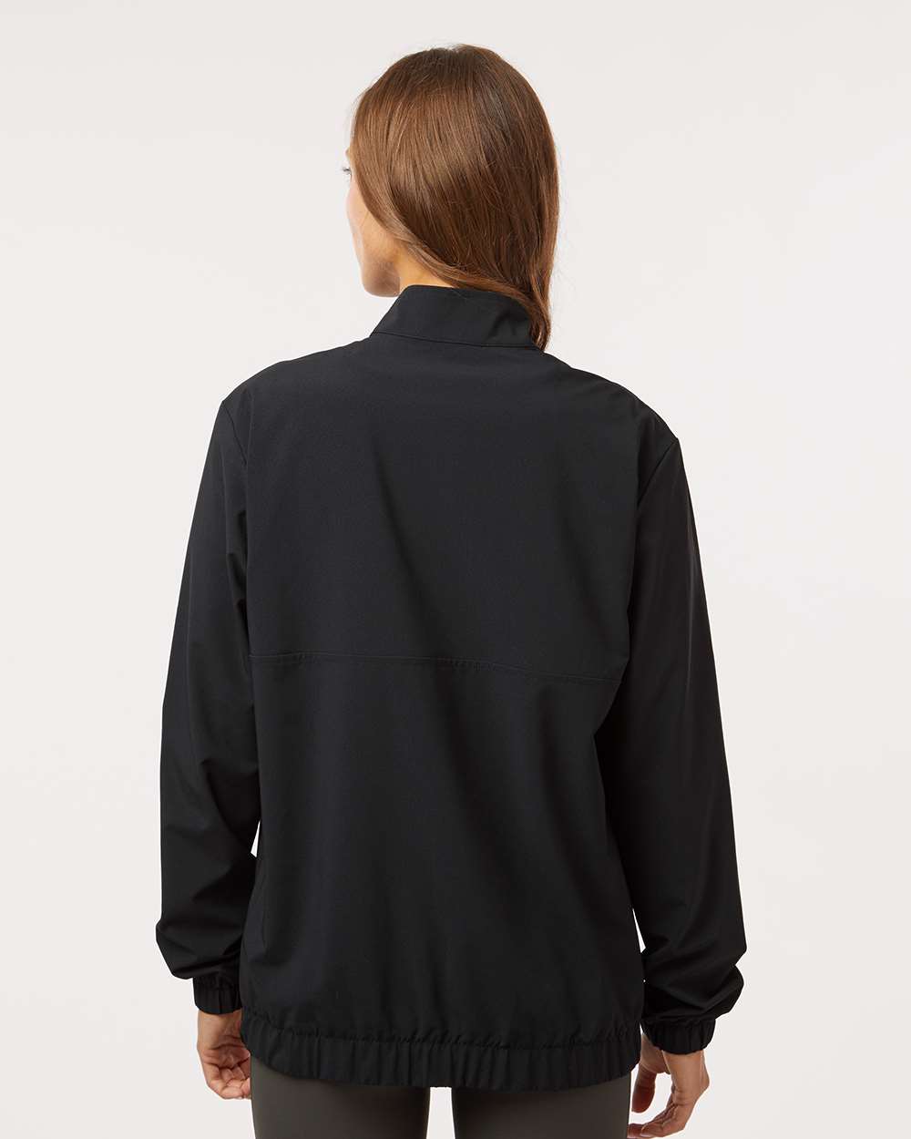 Women's Woven Half-Zip Pullover - OnModelBack - B11353502 - Black