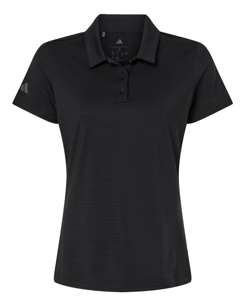 Women's Textured Stripe Polo - Front - B11553502 - Black