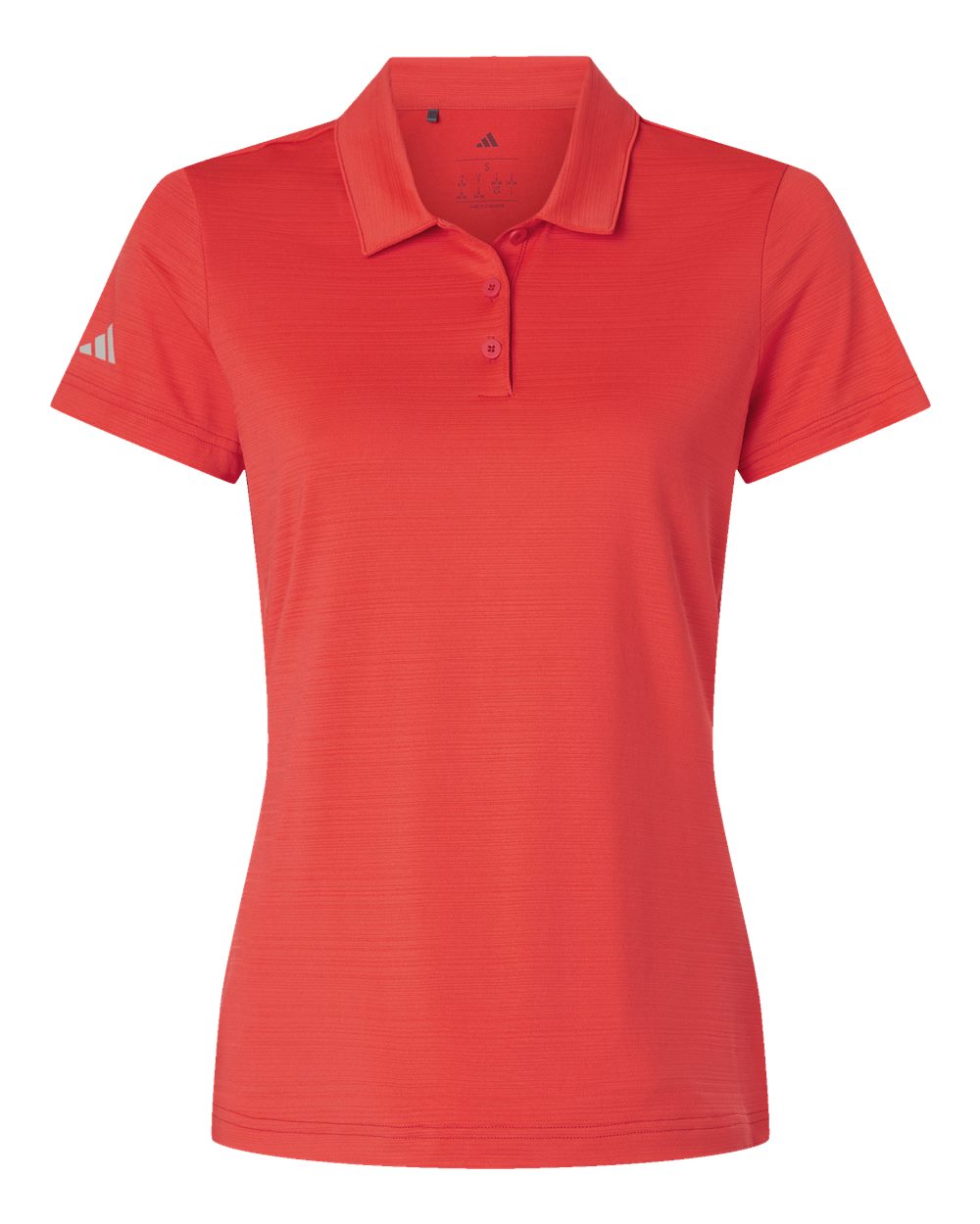 Women's Textured Stripe Polo - Front - B11553702 - Bright Red
