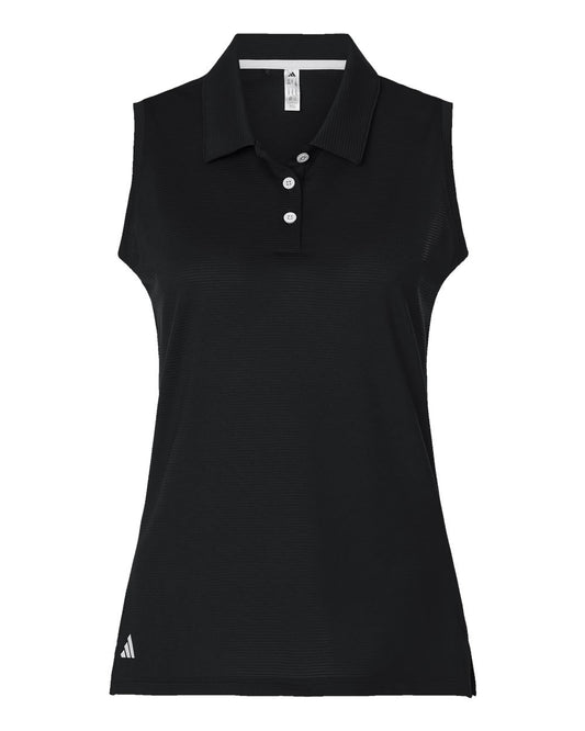 Women's Ottoman Sleeveless Polo - Front - B11653502 - Black
