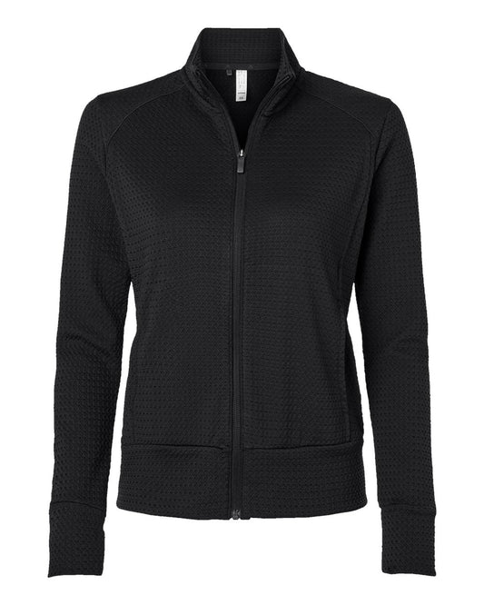 Women's Ultimate365 Textured Full-Zip Jacket - Front - B11753502 - Black