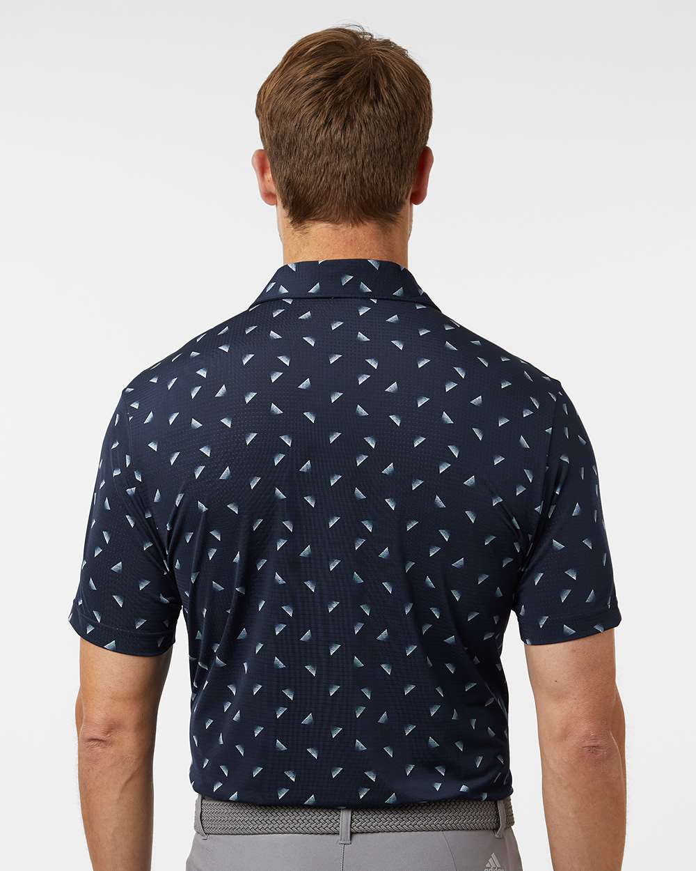 Men's Ultimate365 Mesh Polo - OnModelBack - B12553653 - Collegiate Navy/ Wonder Silver