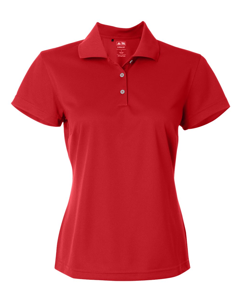 Women's Basic Polo - Front - B14453704 - Power Red/White