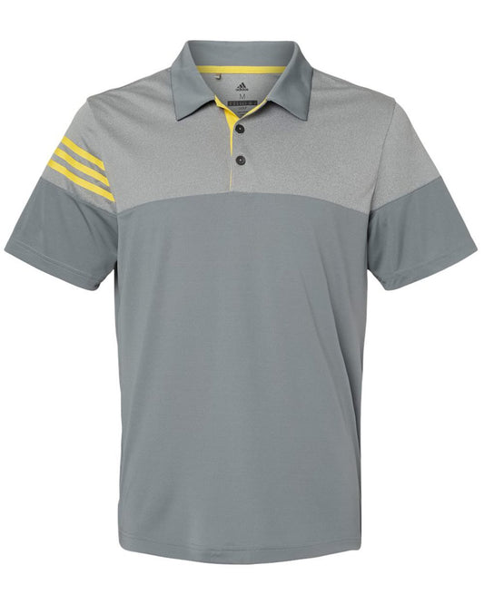 Men's Heathered 3-Stripes Colorblocked Polo - styleImage