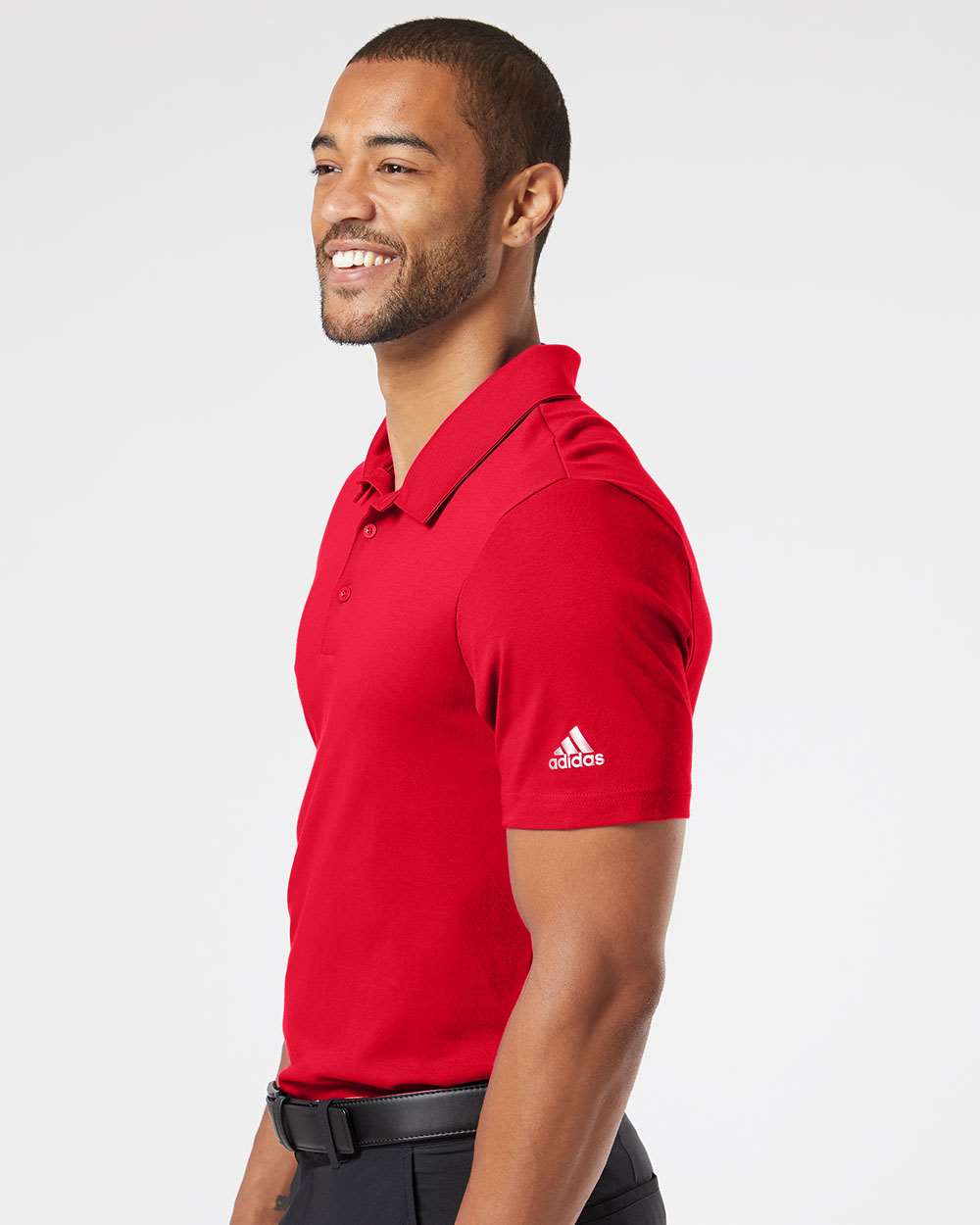 Men's Cotton Blend Polo - OnModelSide - B90953704 - Power Red