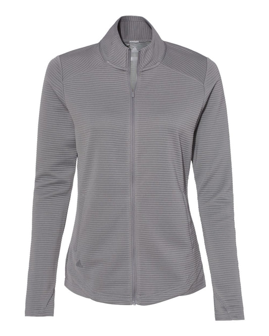 Women's Textured Full-Zip Jacket - Front - B00453583 - Grey Three