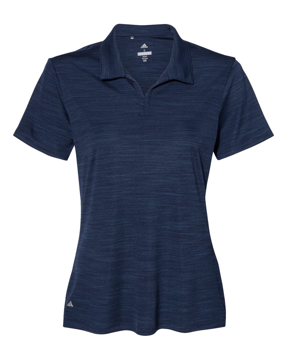 Women's Mélange Polo - Front - B01053653 - Collegiate Navy Melange