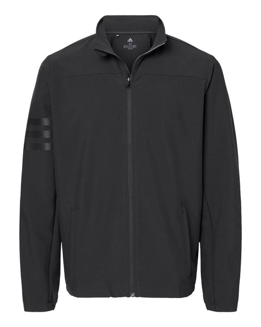 Men's 3-Stripes Full-Zip Jacket - Front - B01253503 - Black/ Black