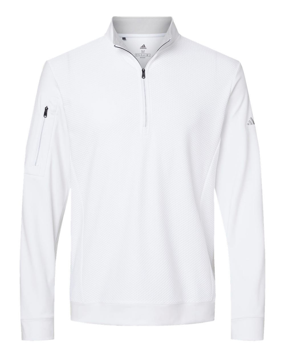 Men's Performance Textured Quarter-Zip Pullover - Front - B01353003 - White
