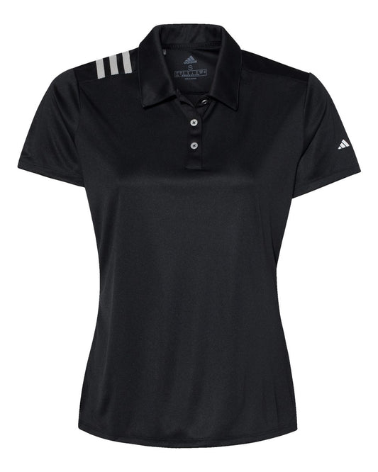 Women's 3-Stripes Shoulder Polo - Front - B01953503 - Black/ White