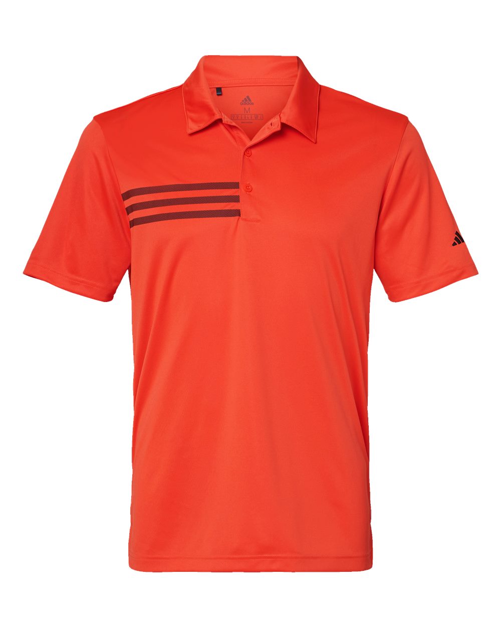 Men's 3-Stripes Chest Polo - Front - B02753663 - Blaze Orange/ Black