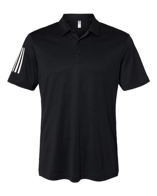 Men's Floating 3-Stripes Polo - Front - B03053503 - Black/ White