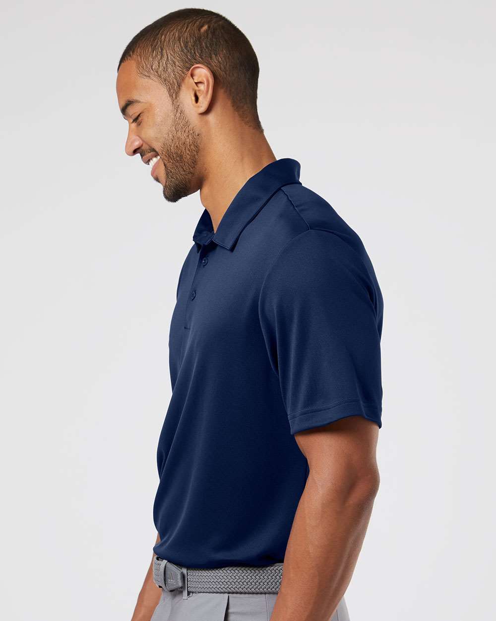 Men's Floating 3-Stripes Polo - OnModelSide - B03053653 - Team Navy Blue/ White