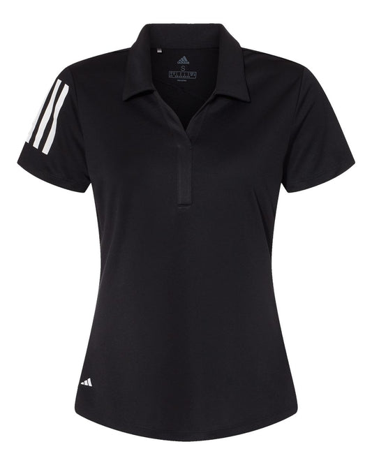 Women's Floating 3-Stripes Polo - Front - B03153503 - Black/ White