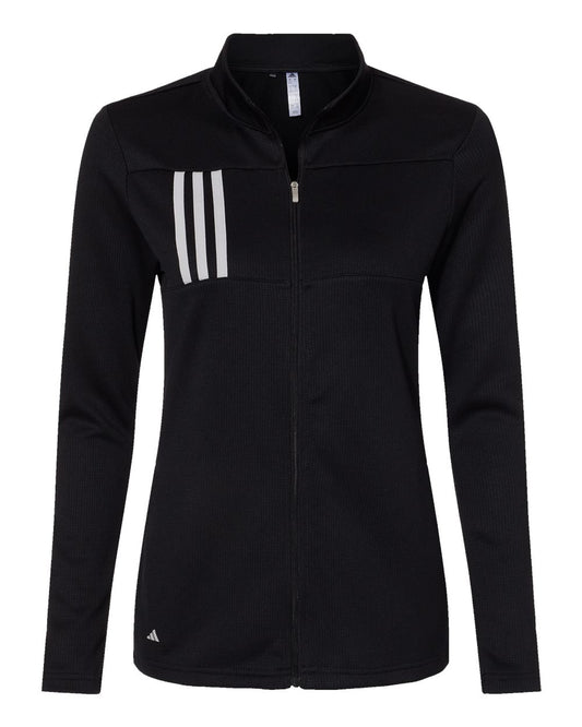 Women's 3-Stripes Double Knit Full-Zip - Front - B03653503 - Black/ Grey Two