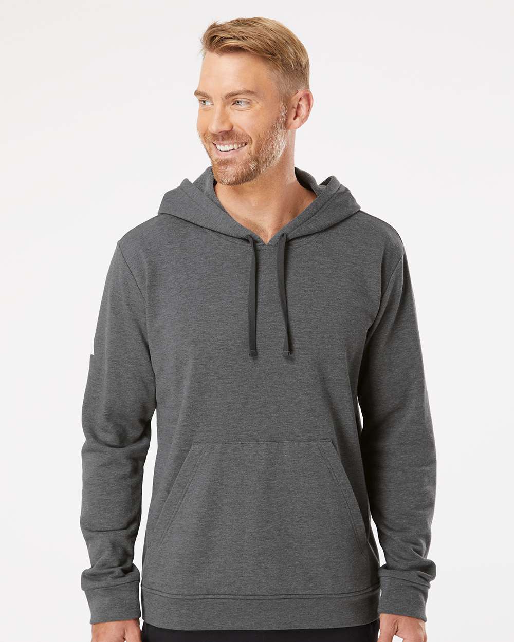 Unisex Fleece Hooded Sweatshirt - OnModelFront - B03853682 - Dark Grey Heather