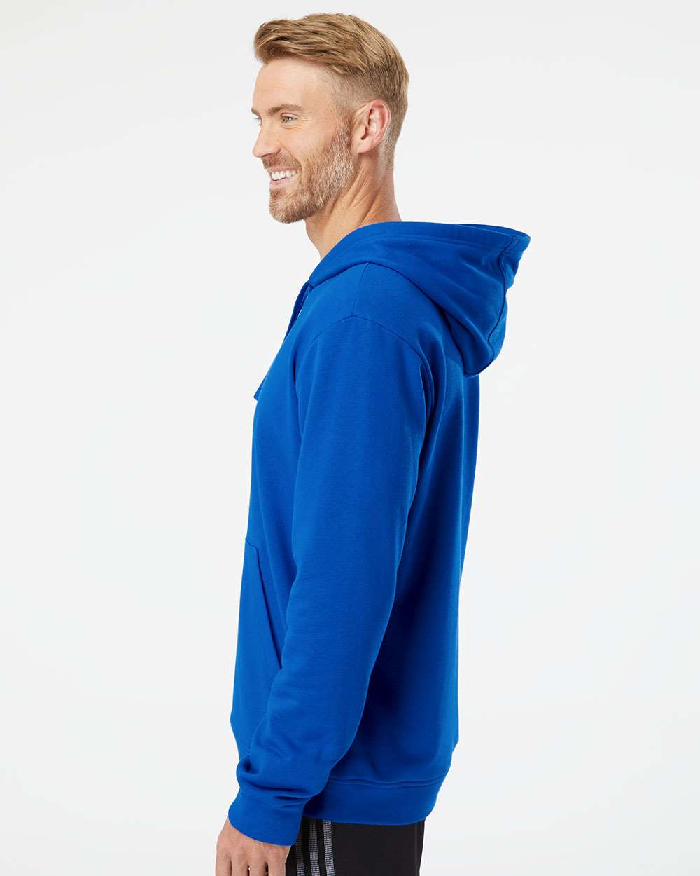 Unisex Fleece Hooded Sweatshirt - OnModelSide - B03853752 - Collegiate Royal