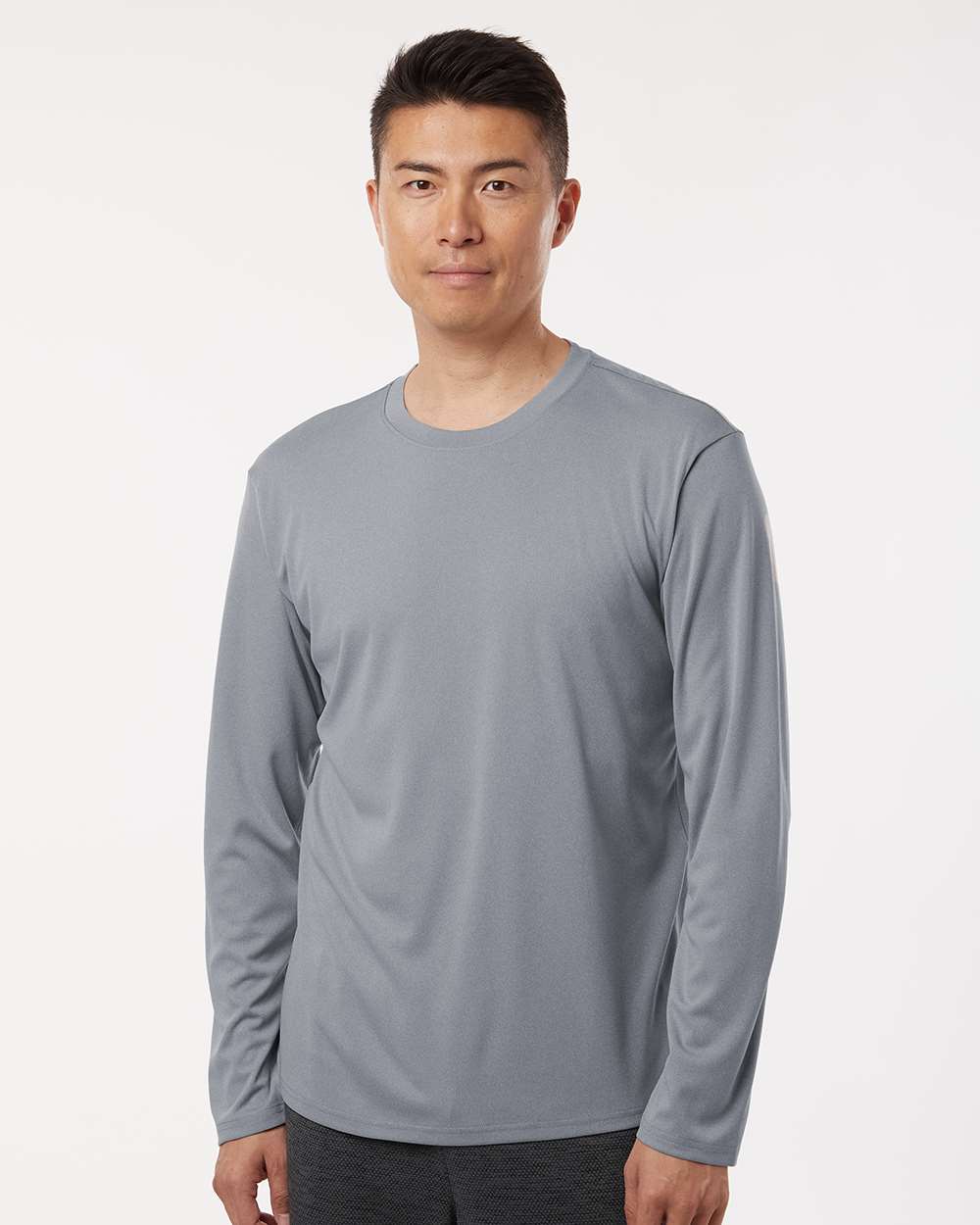 Unisex Pro-Lock Performance Long Sleeve T-Shirt - OnModelFront - B00496092 - Heather Steel