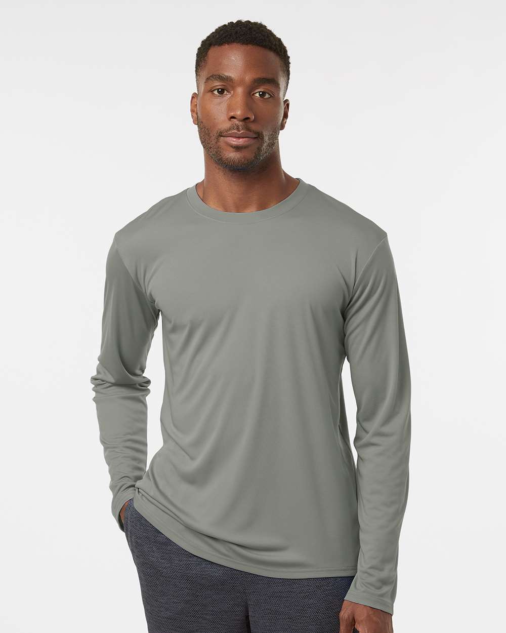 Unisex Pro-Lock Performance Long Sleeve T-Shirt - OnModelFront - B00496112 - Greystone