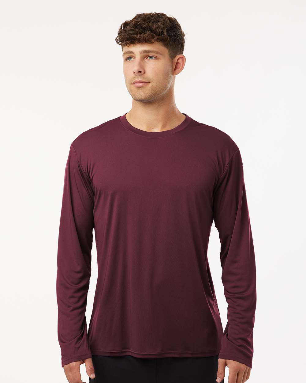 Unisex Pro-Lock Performance Long Sleeve T-Shirt - OnModelFront - B00496532 - Maroon