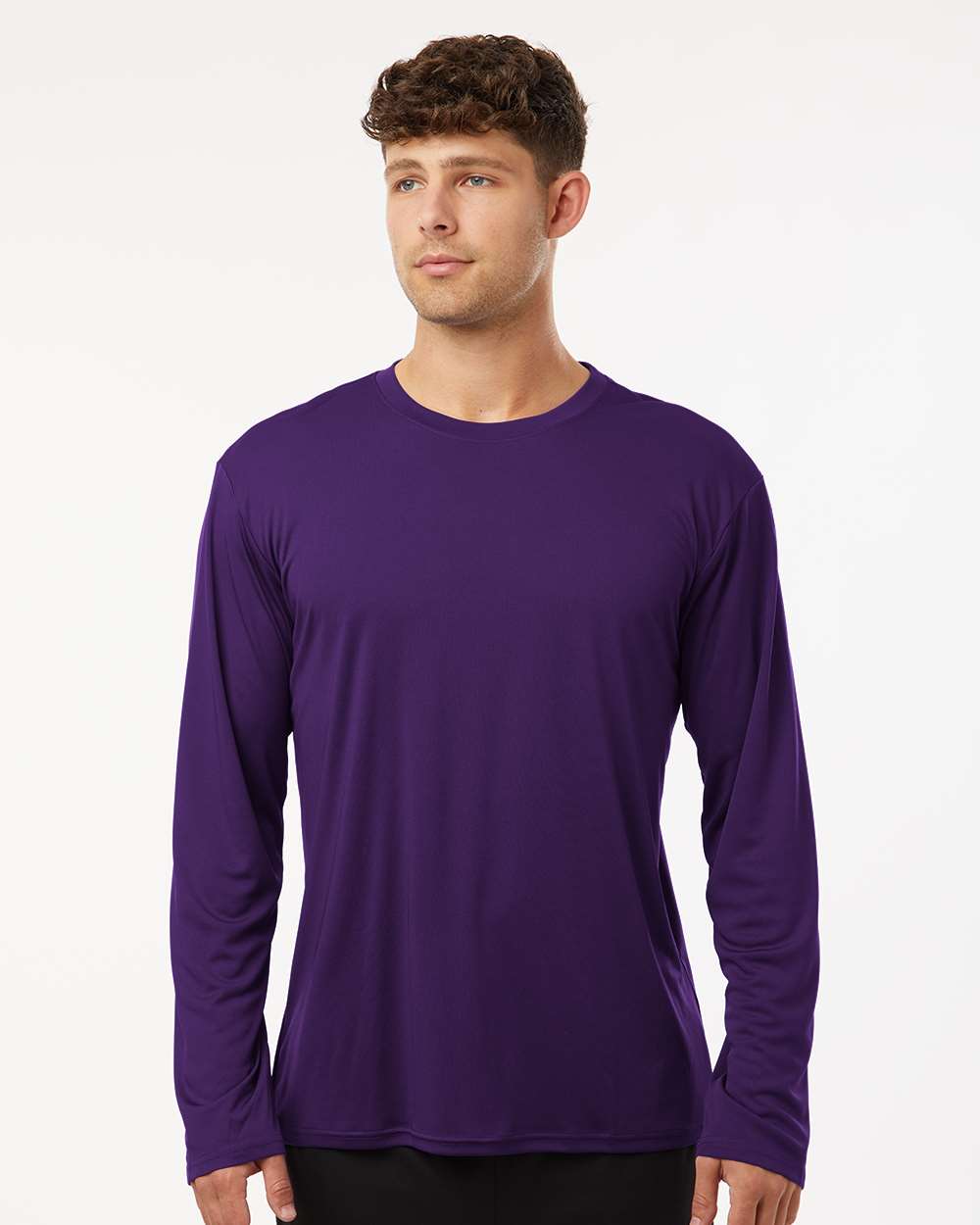 Unisex Pro-Lock Performance Long Sleeve T-Shirt - OnModelFront - B00496672 - Purple