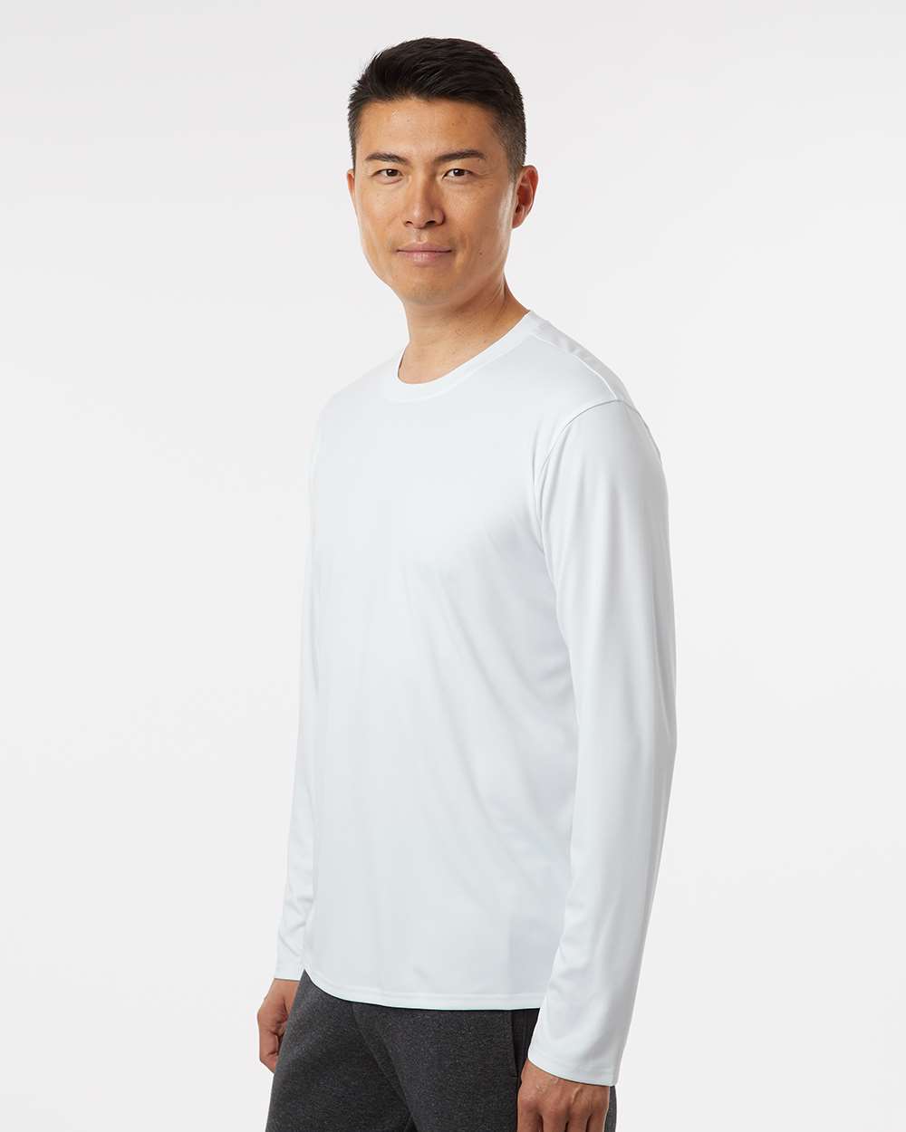 Unisex Pro-Lock Performance Long Sleeve T-Shirt - OnModelSide - B00496002 - White