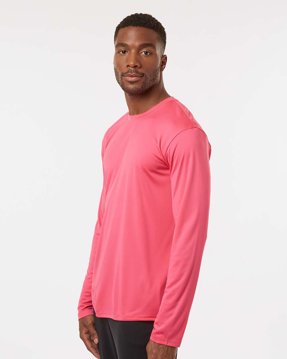 Unisex Pro-Lock Performance Long Sleeve T-Shirt - OnModelSide - B00496302 - Bright Pink