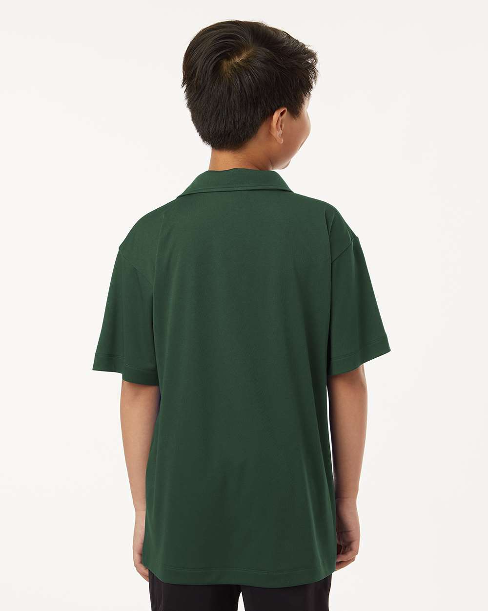 Youth Pro-Lock Performance Polo - OnModelBack - B00696542 - Forest Green