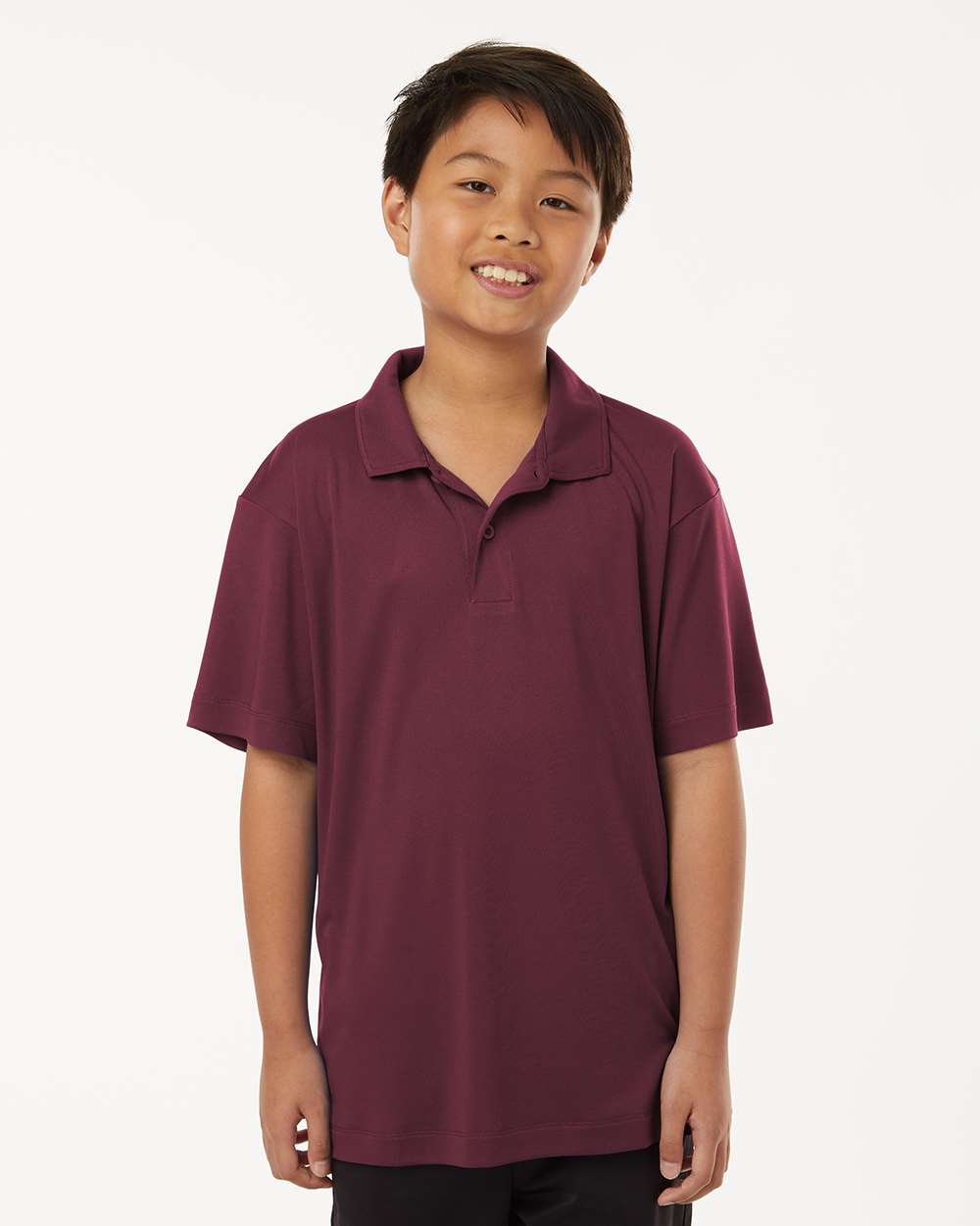 Youth Pro-Lock Performance Polo - OnModelFront - B00696532 - Maroon