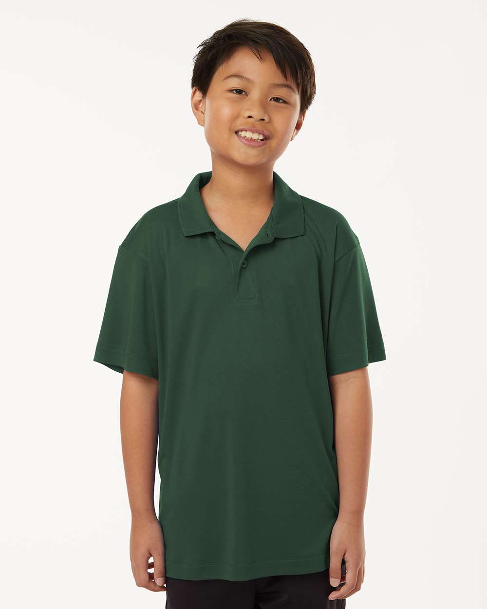 Youth Pro-Lock Performance Polo - OnModelFront - B00696542 - Forest Green